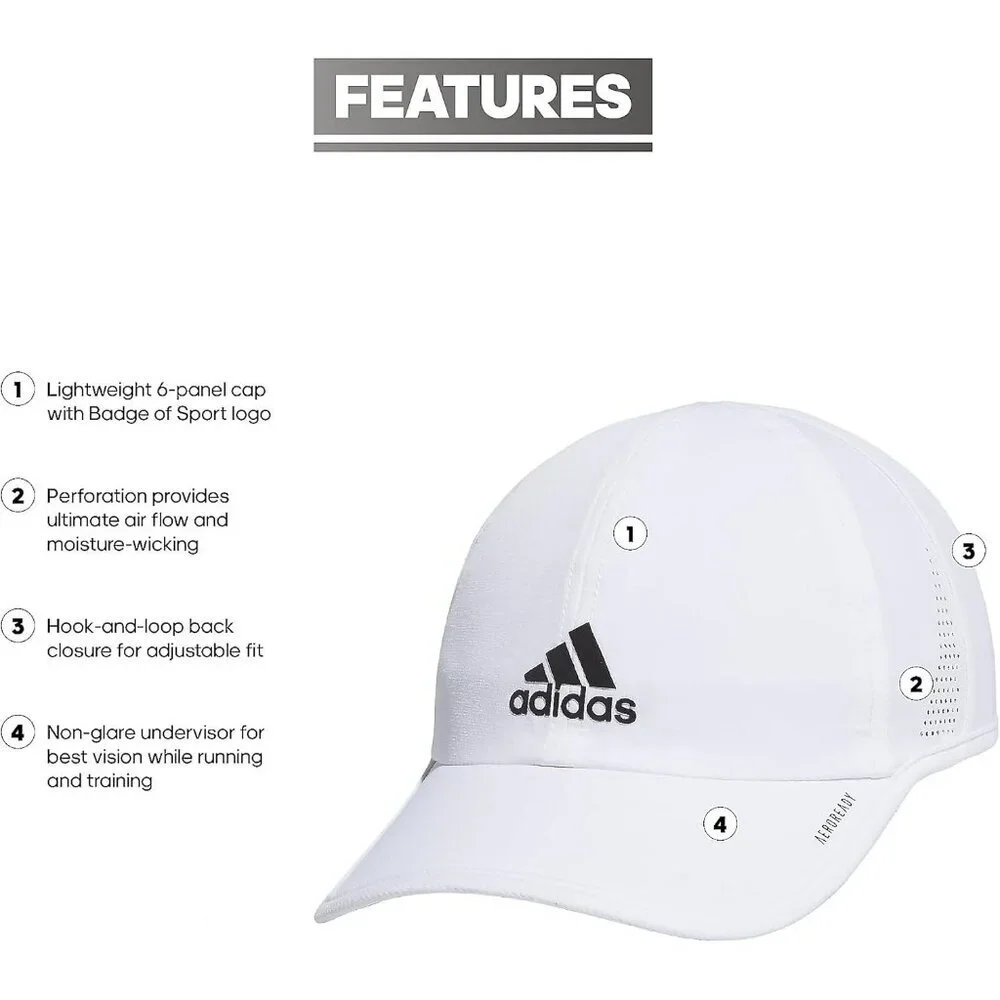 Men's White/black Four Super Lite Hat Running Cap